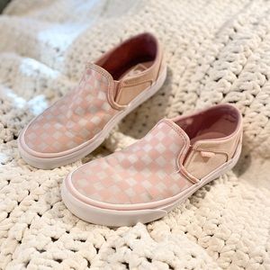 Pink Checkered Vans, Size 8